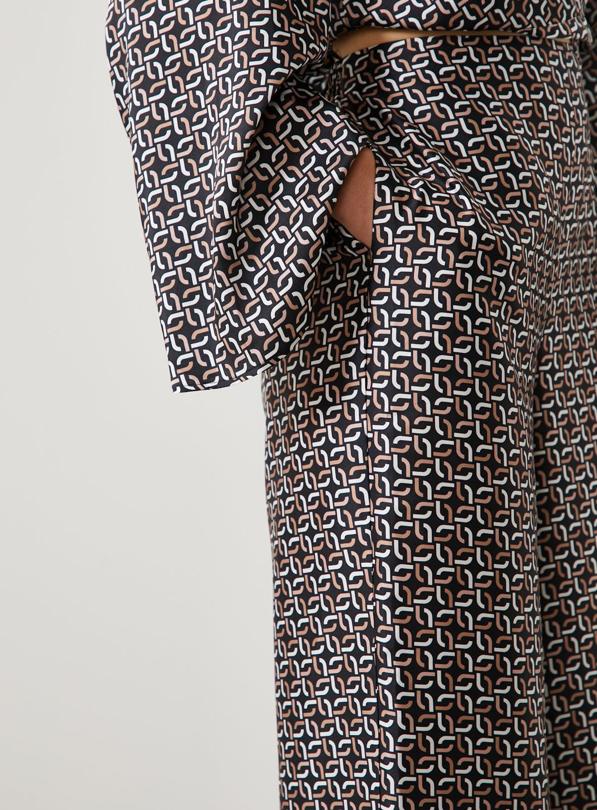 For All The Love Border Printed Satin Co-ord Wide Leg Trouser 6 - Image 2 thumbnail
